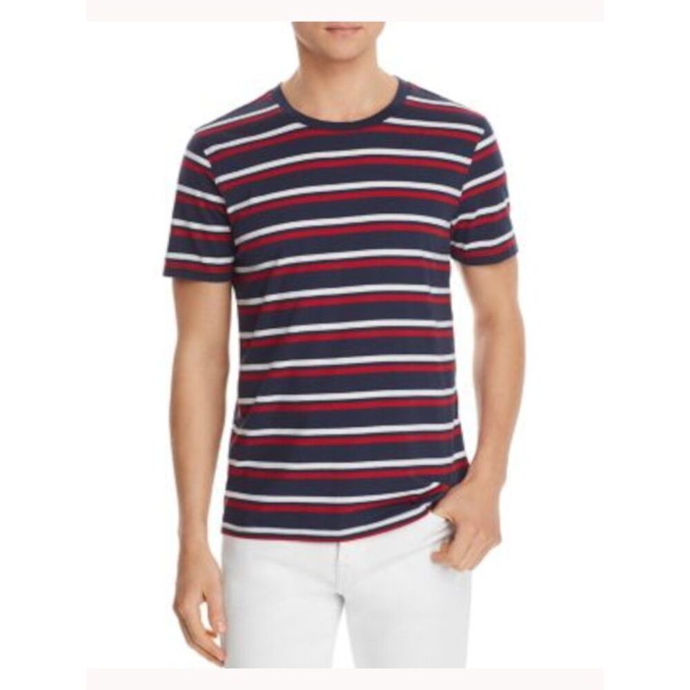 Pacific and Park Mens Navy Striped T-Shirt S